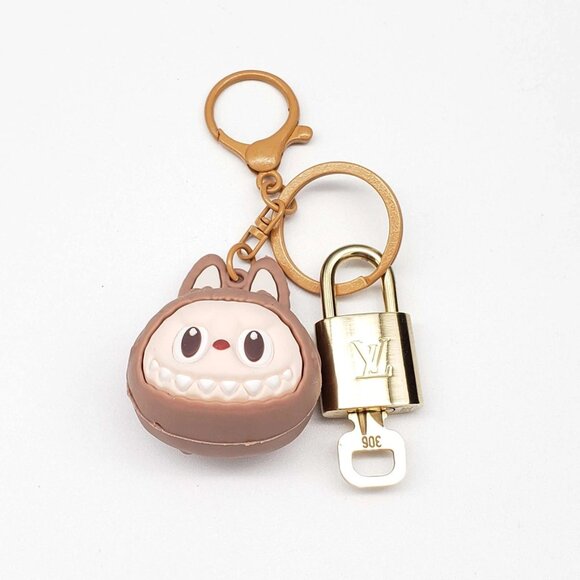 Authentic Louis Vuitton Lock & Key with unbranded Labubu Head Bagcharm, Keycharm - Picture 1 of 7